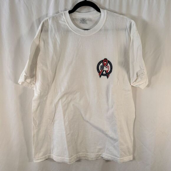 Vintage MLB Baseball 9/11 Shirt Men's XL White Short Sleeve Crew Neck Cotton - Picture 1 of 7